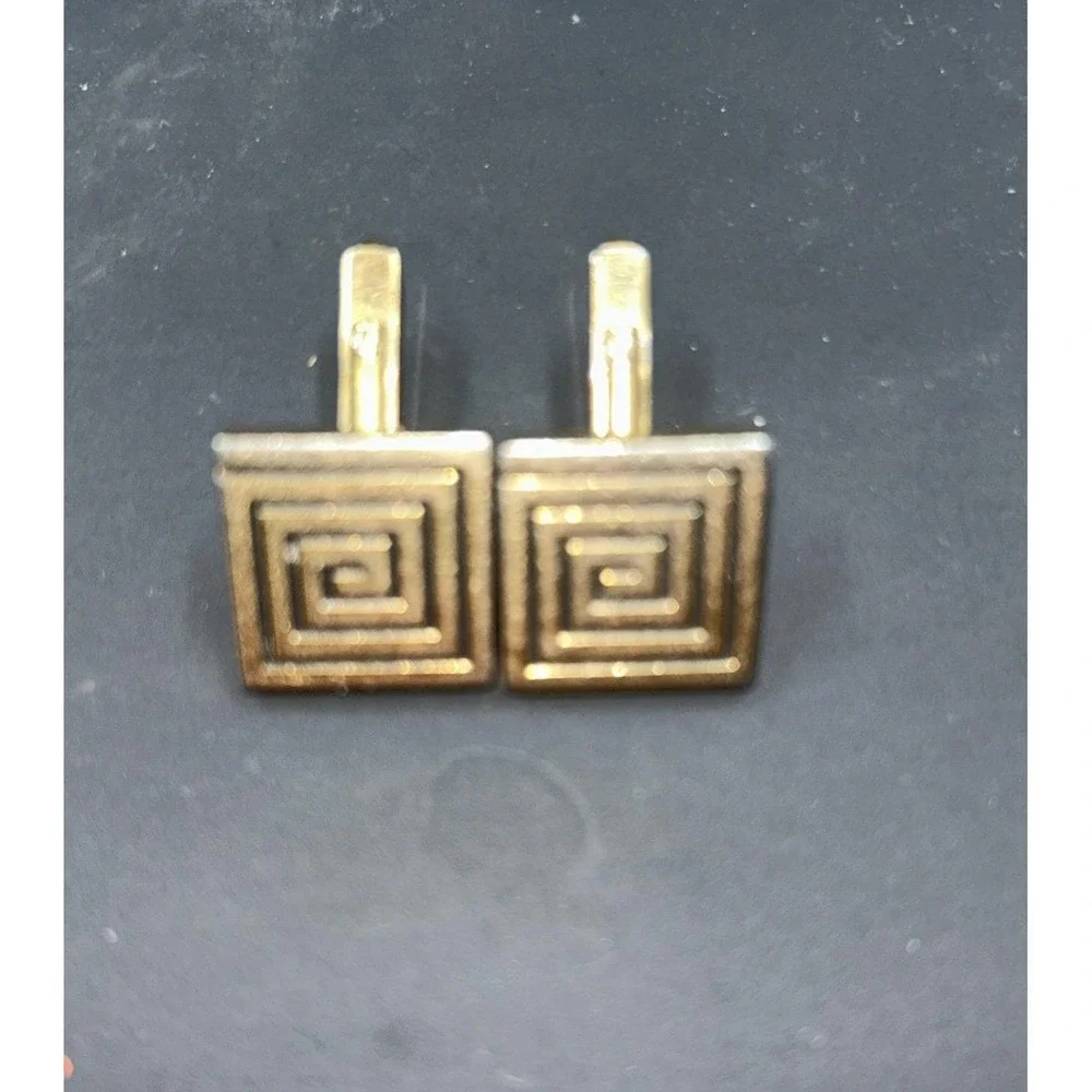 Vintage Goldtone‎ Swank Maze Infinity Cufflinks